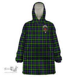Scottish Farquharson Modern Clan Family Crest Tartan Snuggie Hoodie Plaid Wearable Blanket Hoodie