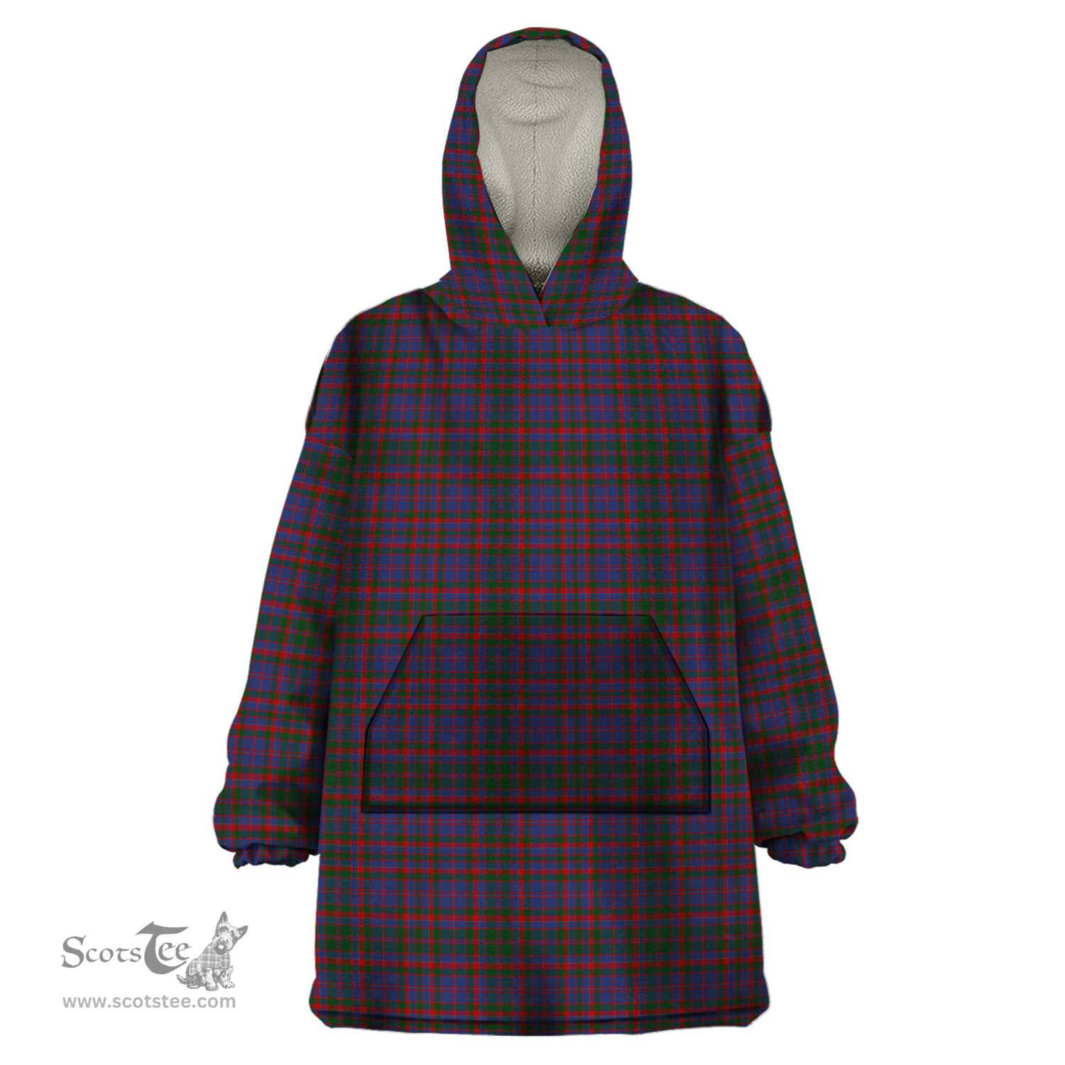 Scottish Cumming Clan Tartan Snuggie Hoodie Plaid Wearable Blanket Hoodie