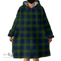 Scottish Dundas Modern Clan Tartan Snuggie Hoodie Plaid Wearable Blanket Hoodie