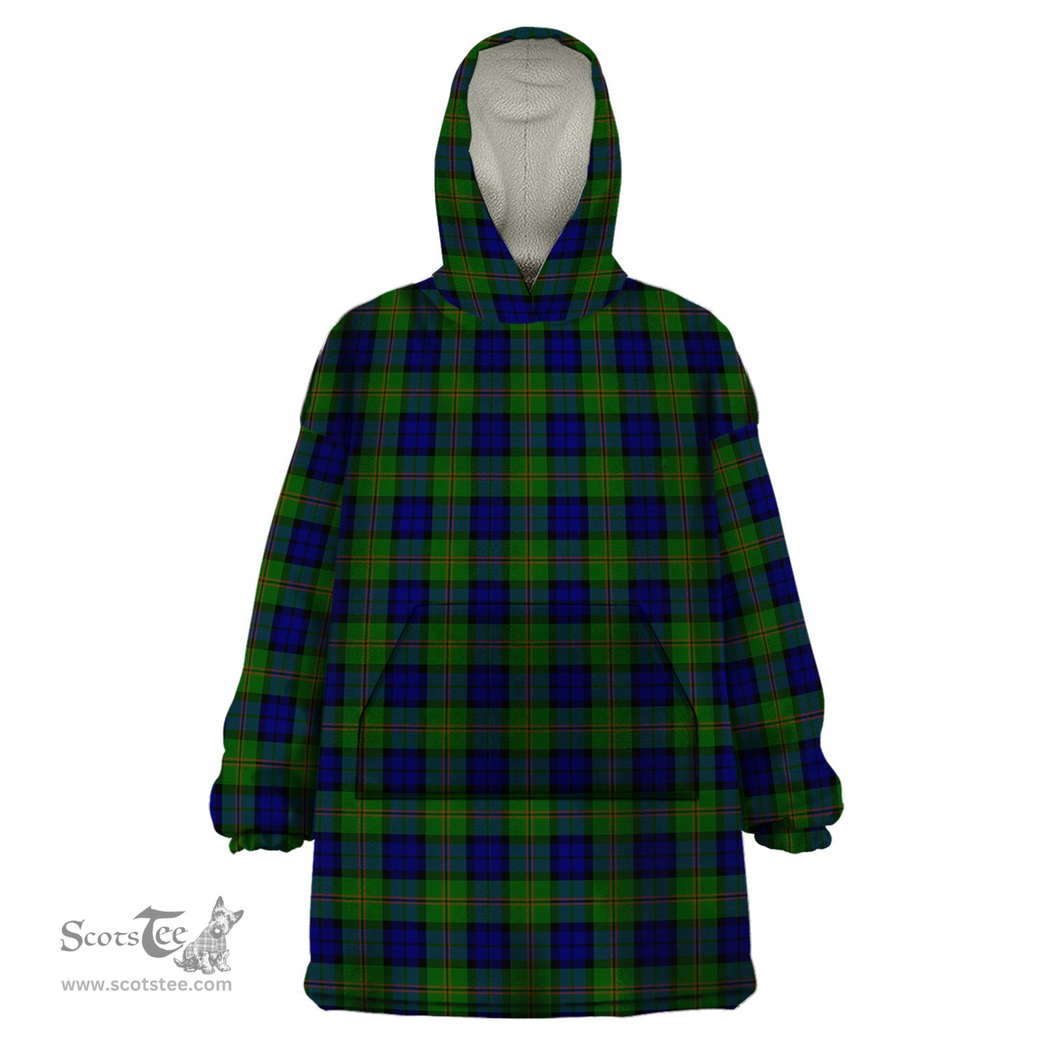 Scottish Dundas Modern Clan Tartan Snuggie Hoodie Plaid Wearable Blanket Hoodie