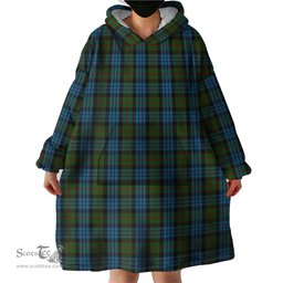 Scottish Fletcher of Dunans Clan Tartan Snuggie Hoodie Plaid Wearable Blanket Hoodie