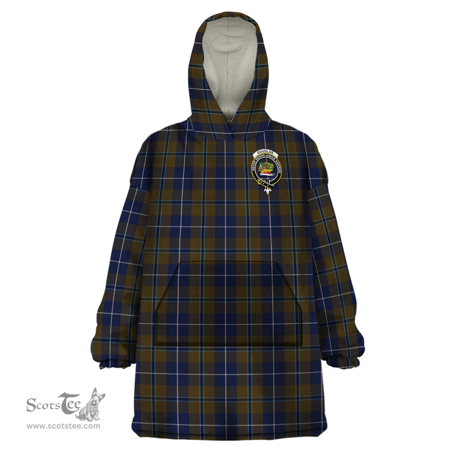Scottish Douglas Brown Clan Family Crest Tartan Snuggie Hoodie Plaid Wearable Blanket Hoodie
