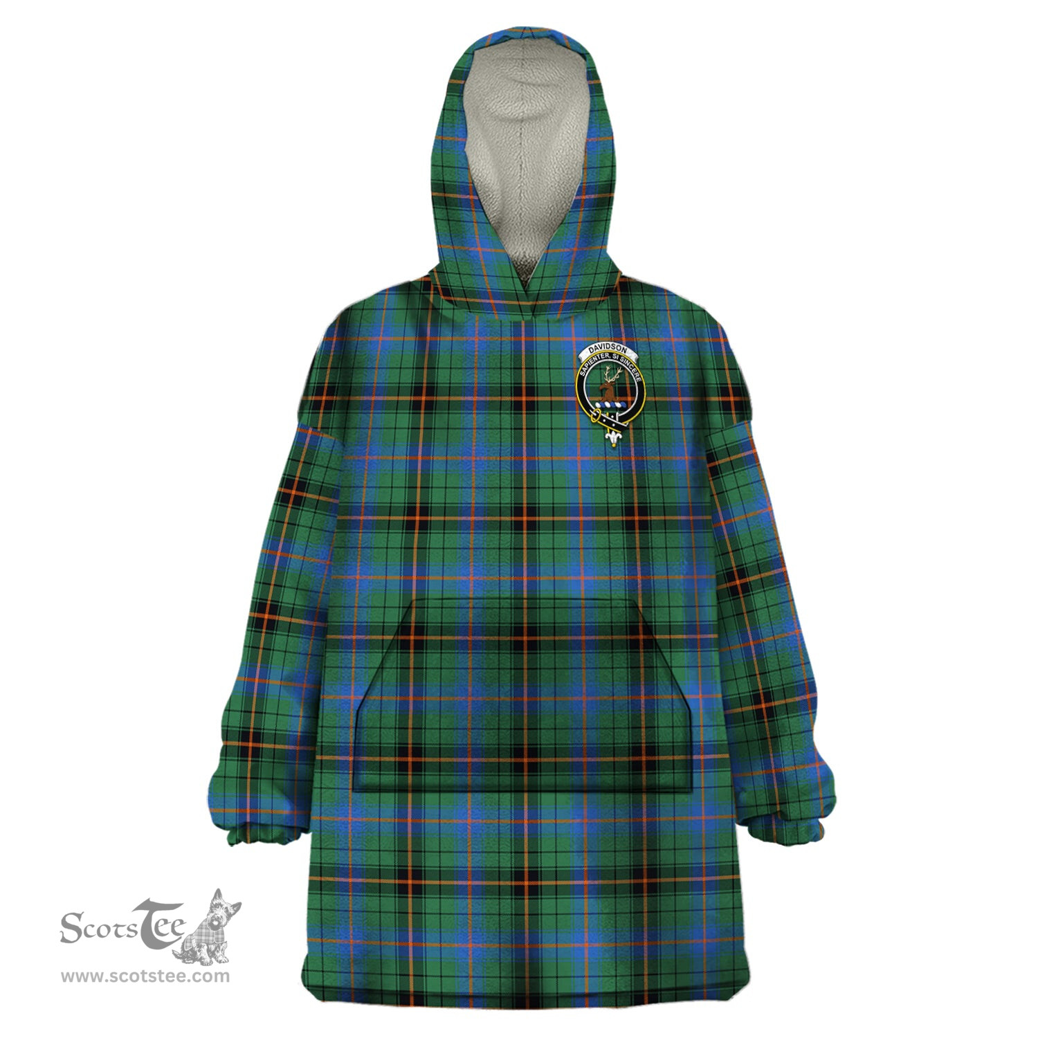 Scottish Davidson Ancient Clan Family Crest Tartan Snuggie Hoodie Plaid Wearable Blanket Hoodie