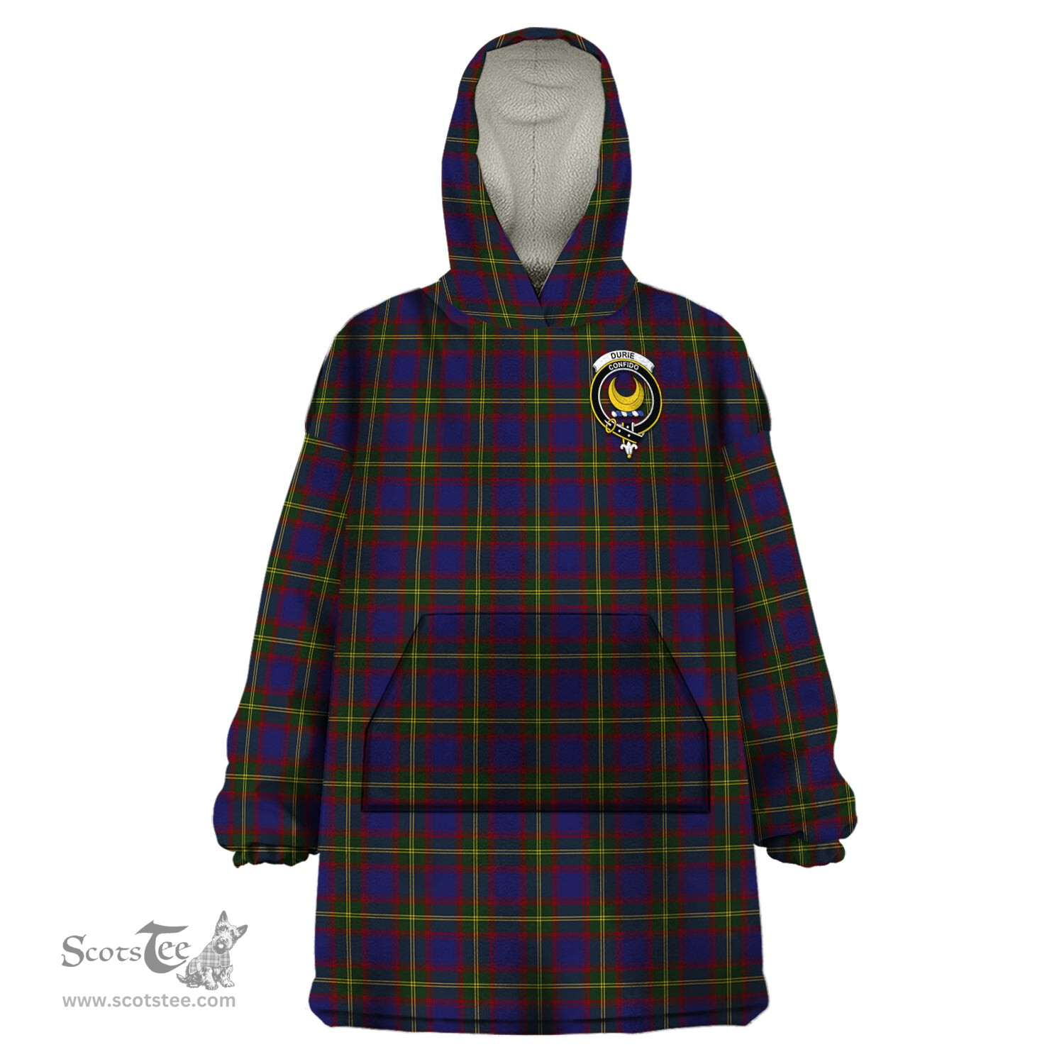 Scottish Durie Clan Family Crest Tartan Snuggie Hoodie Plaid Wearable Blanket Hoodie