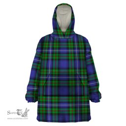 Scottish Donnachaidh Clan Tartan Snuggie Hoodie Plaid Wearable Blanket Hoodie