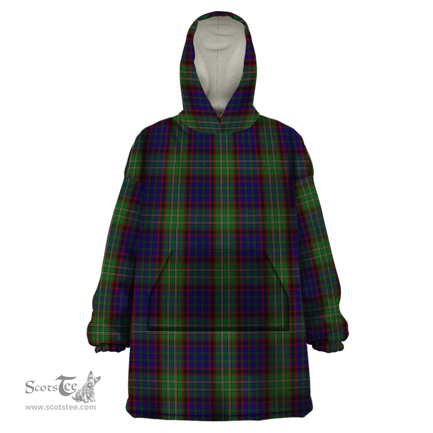 Scottish Cunningham Hunting Clan Tartan Snuggie Hoodie Plaid Wearable Blanket Hoodie