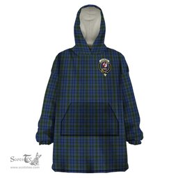 Scottish Cockburn Blue Clan Family Crest Tartan Snuggie Hoodie Plaid Wearable Blanket Hoodie