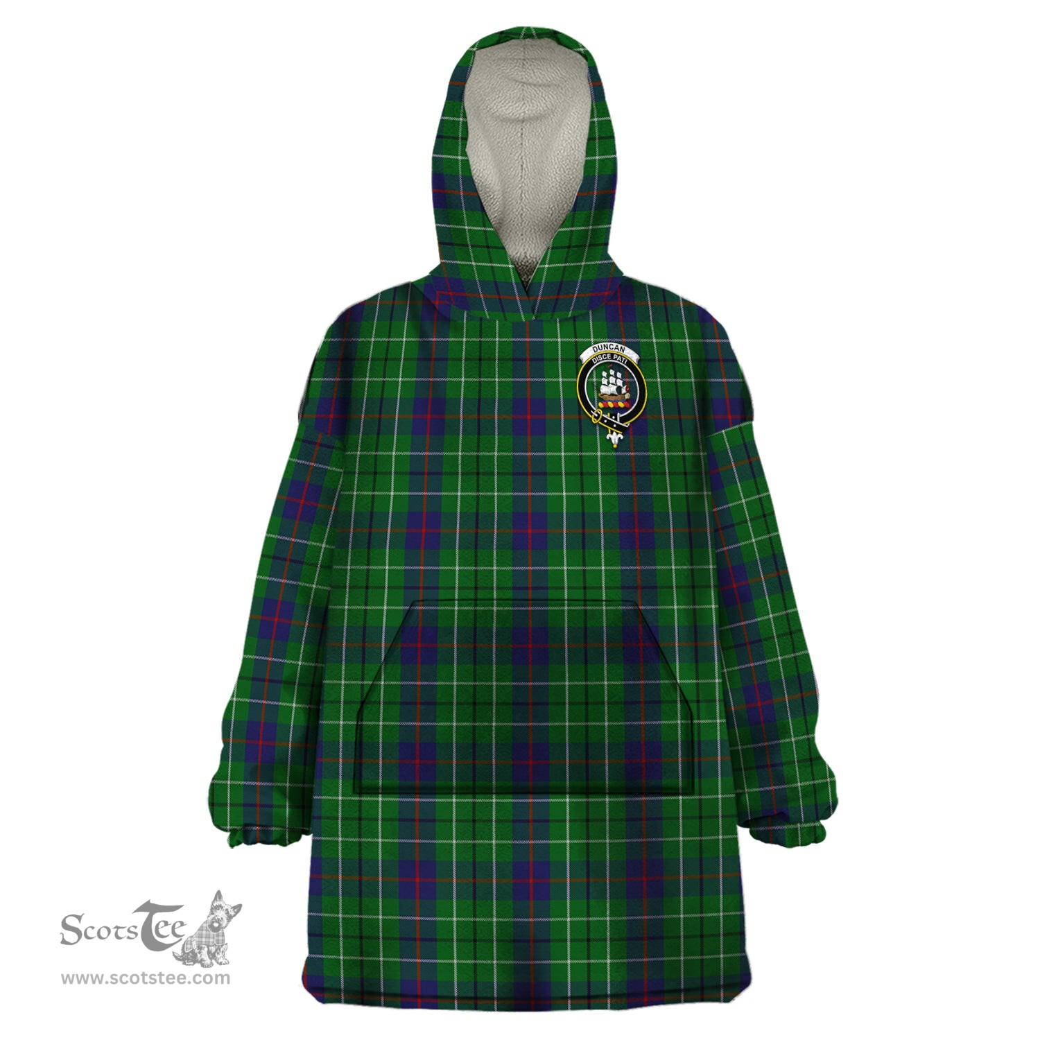 Scottish Duncan Clan Family Crest Tartan Snuggie Hoodie Plaid Wearable Blanket Hoodie