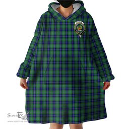 Scottish Douglas Clan Family Crest Tartan Snuggie Hoodie Plaid Wearable Blanket Hoodie