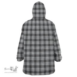 Scottish Douglas Grey Modern Clan Family Crest Tartan Snuggie Hoodie Plaid Wearable Blanket Hoodie