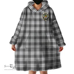 Scottish Douglas Grey Modern Clan Family Crest Tartan Snuggie Hoodie Plaid Wearable Blanket Hoodie