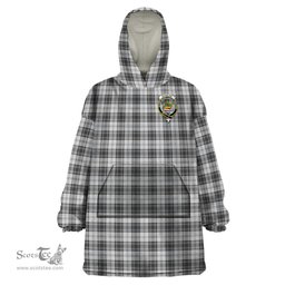 Scottish Douglas Grey Modern Clan Family Crest Tartan Snuggie Hoodie Plaid Wearable Blanket Hoodie