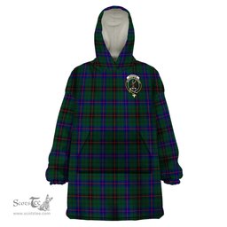 Scottish Davidson Modern Clan Family Crest Tartan Snuggie Hoodie Plaid Wearable Blanket Hoodie