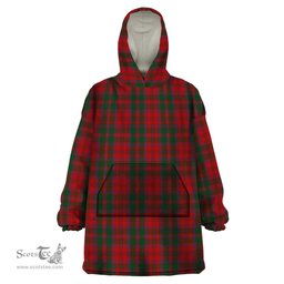 Scottish Dundas Red Clan Tartan Snuggie Hoodie Plaid Wearable Blanket Hoodie