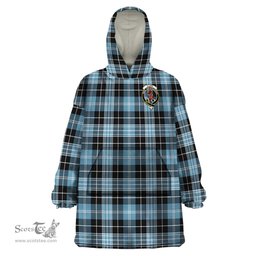 Scottish Clark Ancient Clan Family Crest Tartan Snuggie Hoodie Plaid Wearable Blanket Hoodie