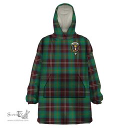 Scottish Chisholm Hunting Ancient Clan Family Crest Tartan Snuggie Hoodie Plaid Wearable Blanket Hoodie