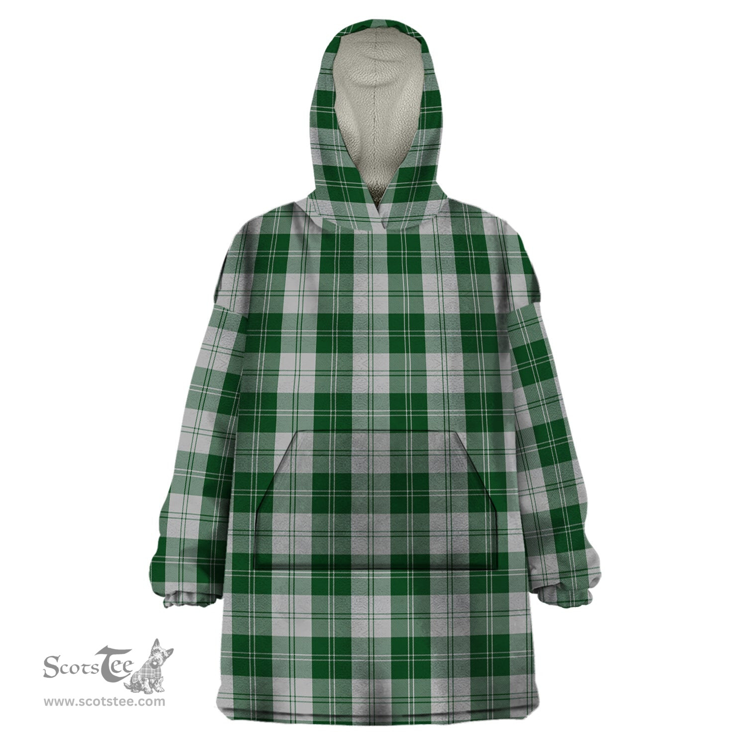 Scottish Erskine Green Clan Tartan Snuggie Hoodie Plaid Wearable Blanket Hoodie