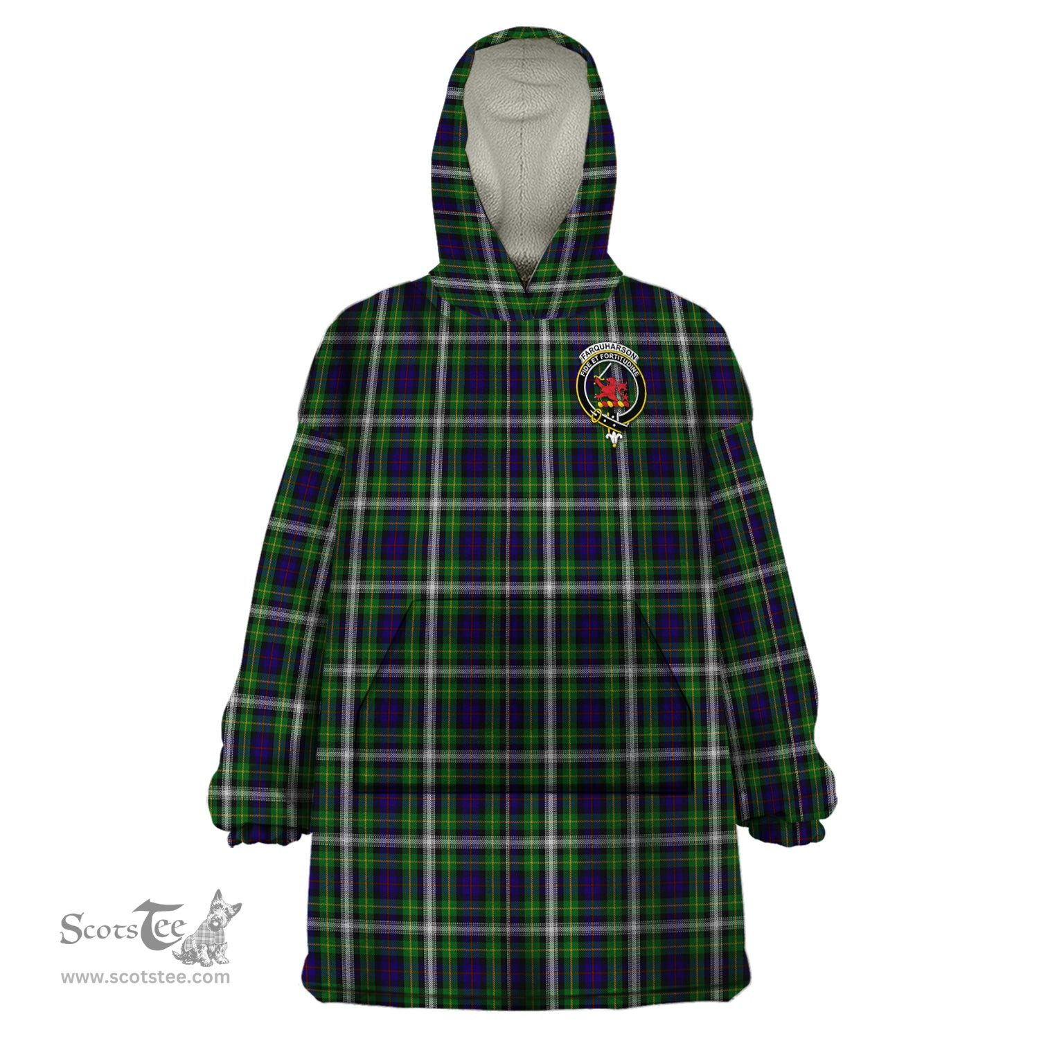 Scottish Farquharson Dress Clan Family Crest Tartan Snuggie Hoodie Plaid Wearable Blanket Hoodie