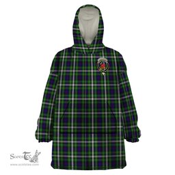 Scottish Farquharson Dress Clan Family Crest Tartan Snuggie Hoodie Plaid Wearable Blanket Hoodie
