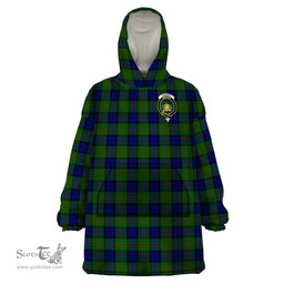 Scottish Dundas Modern Clan Family Crest Tartan Snuggie Hoodie Plaid Wearable Blanket Hoodie