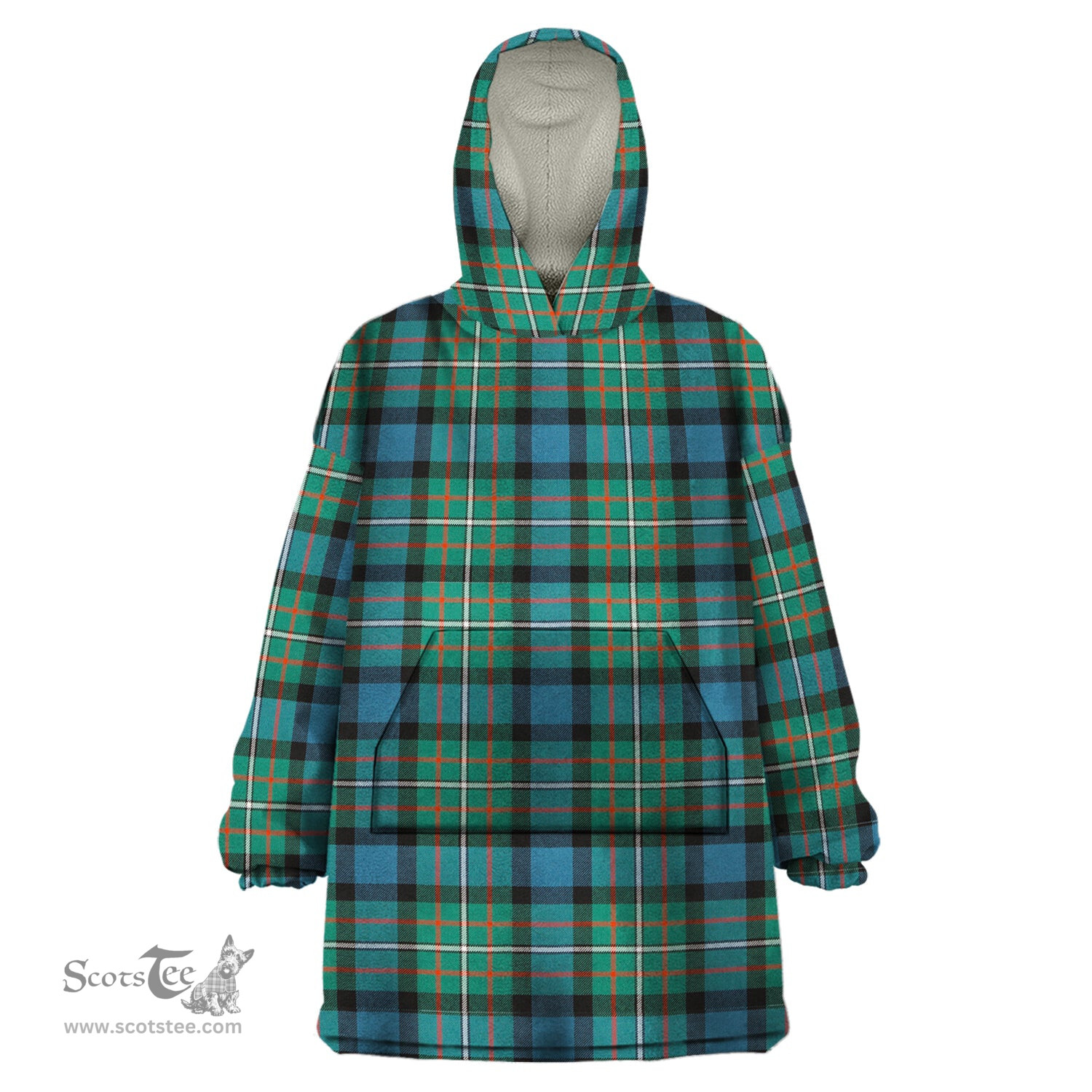 Scottish Ferguson Ancient Clan Tartan Snuggie Hoodie Plaid Wearable Blanket Hoodie