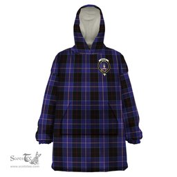 Scottish Dunlop Clan Family Crest Tartan Snuggie Hoodie Plaid Wearable Blanket Hoodie