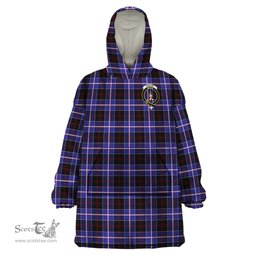Scottish Dunlop Modern Clan Family Crest Tartan Snuggie Hoodie Plaid Wearable Blanket Hoodie