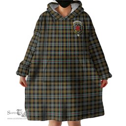 Scottish Farquharson Weathered Clan Family Crest Tartan Snuggie Hoodie Plaid Wearable Blanket Hoodie