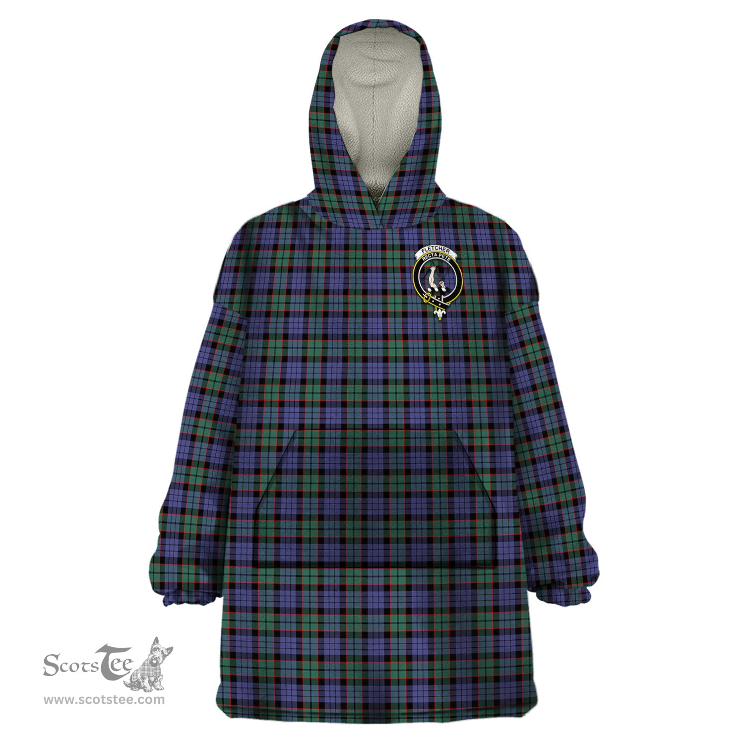 Scottish Fletcher Modern Clan Family Crest Tartan Snuggie Hoodie Plaid Wearable Blanket Hoodie