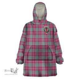 Scottish Crawford Ancient Clan Family Crest Tartan Snuggie Hoodie Plaid Wearable Blanket Hoodie