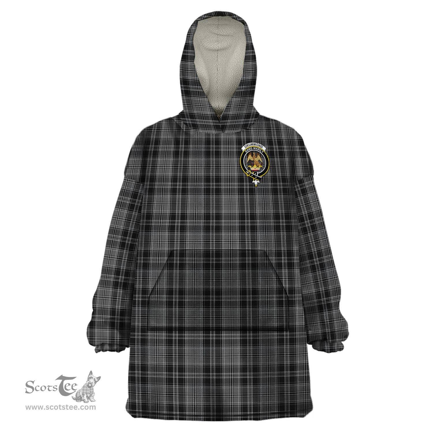 Scottish Drummond Grey Clan Family Crest Tartan Snuggie Hoodie Plaid Wearable Blanket Hoodie