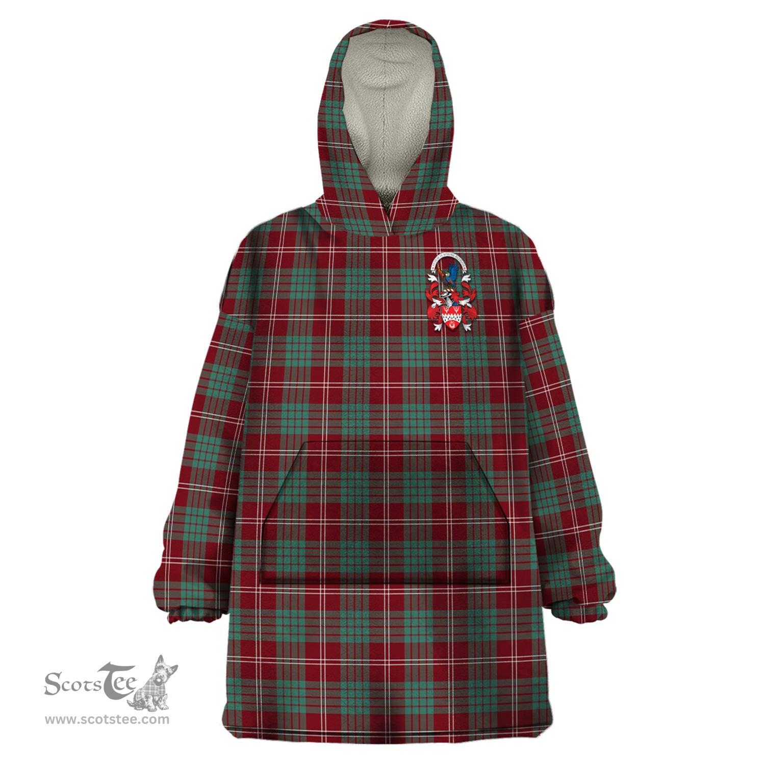 Scottish Crawford Modern of NewZealand Clan Family Crest Tartan Snuggie Hoodie Plaid Wearable Blanket Hoodie