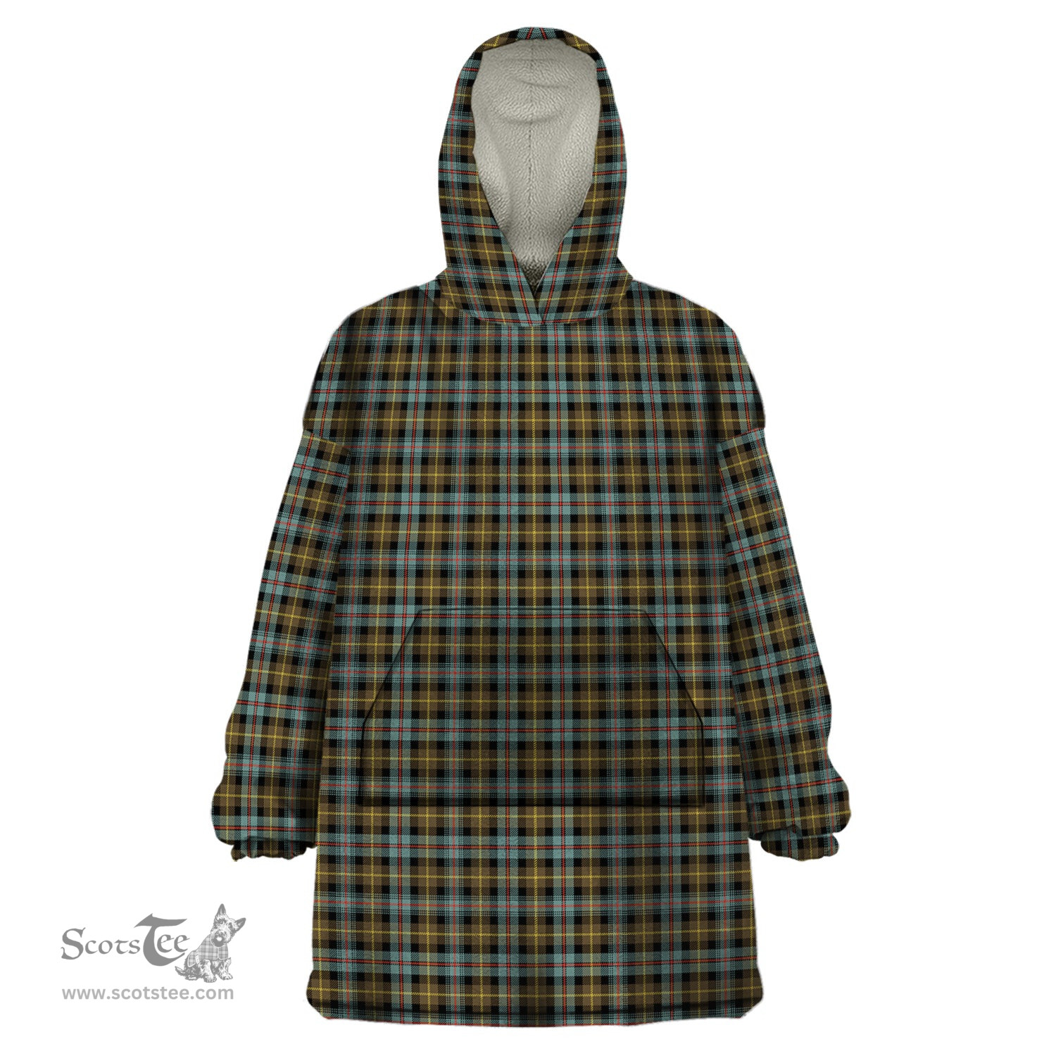 Scottish Farquharson Weathered Clan Tartan Snuggie Hoodie Plaid Wearable Blanket Hoodie