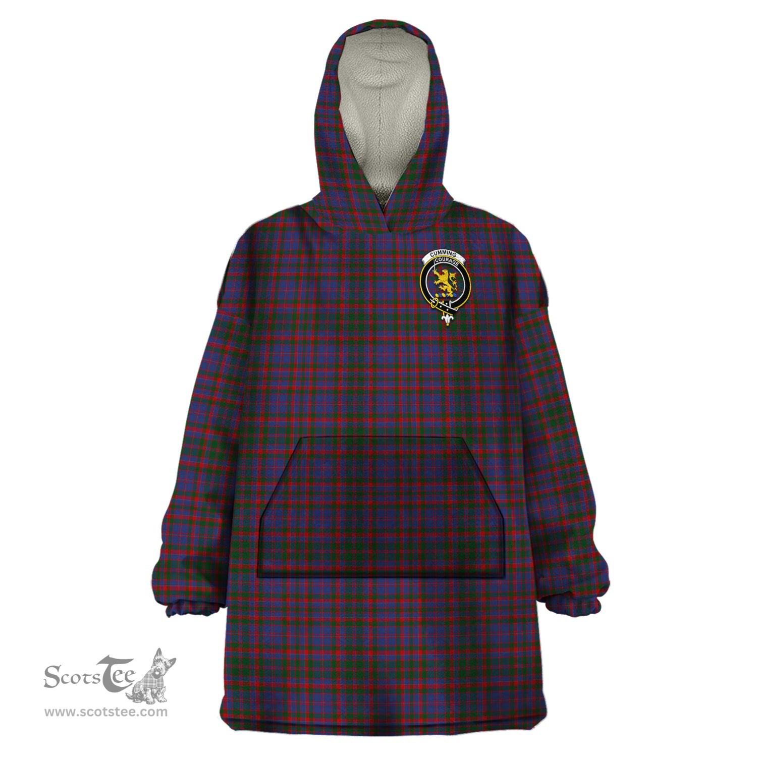 Scottish Cumming Clan Family Crest Tartan Snuggie Hoodie Plaid Wearable Blanket Hoodie