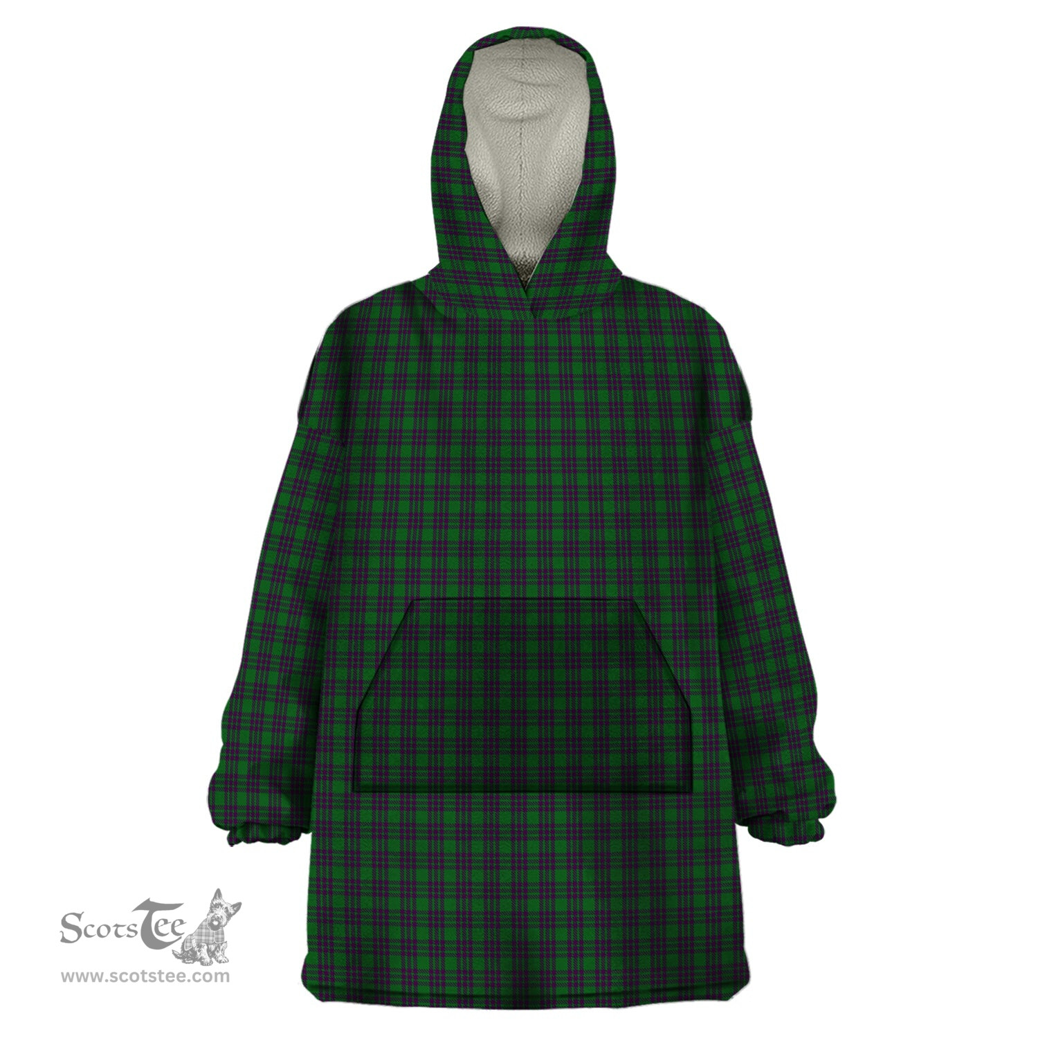 Scottish Elphinstone Clan Tartan Snuggie Hoodie Plaid Wearable Blanket Hoodie