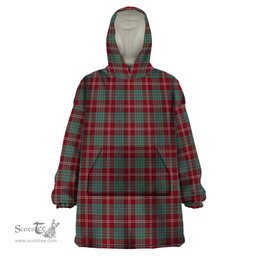 Scottish Crawford Modern Clan Tartan Snuggie Hoodie Plaid Wearable Blanket Hoodie