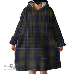 Scottish Douglas Brown Clan Tartan Snuggie Hoodie Plaid Wearable Blanket Hoodie