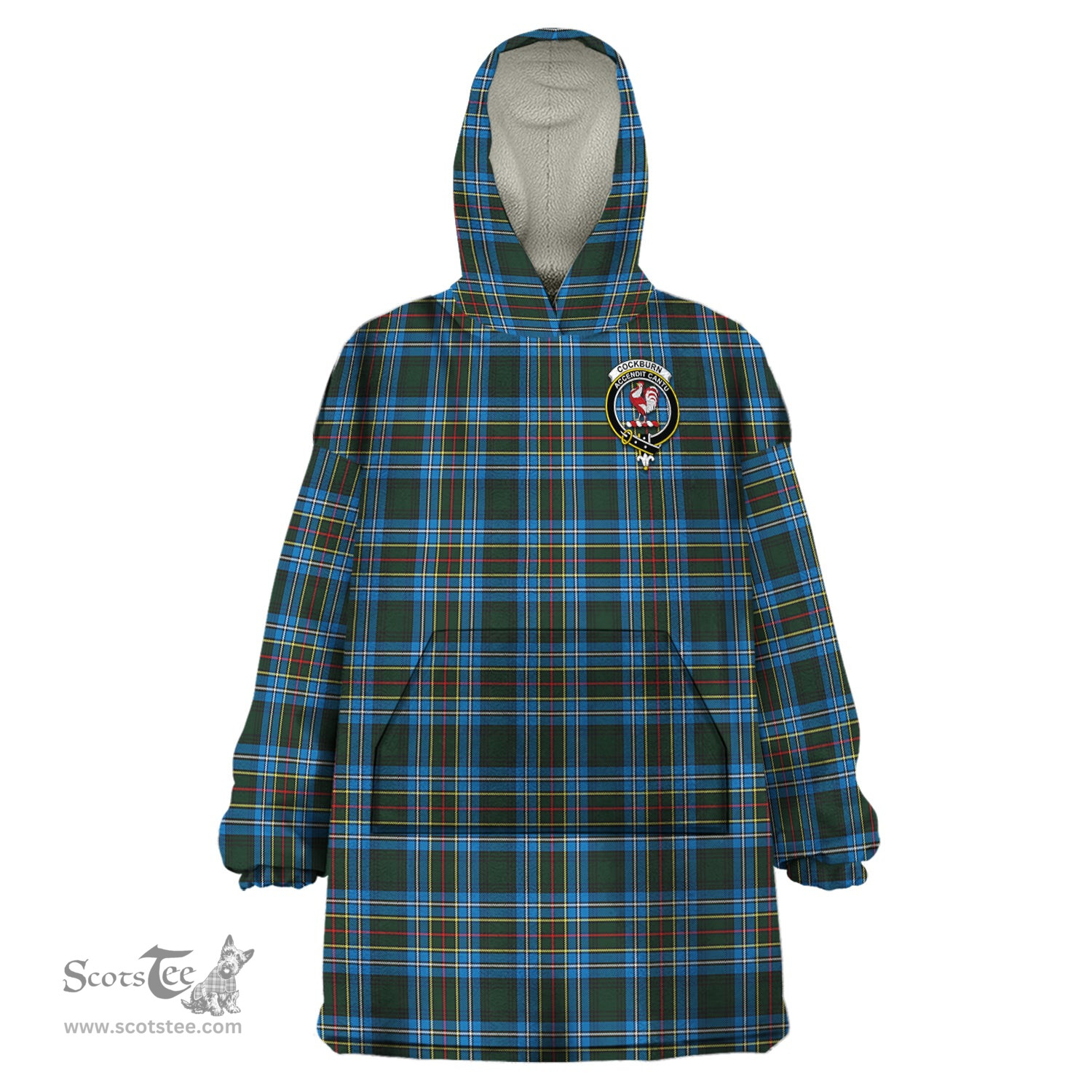 Scottish Cockburn Modern Clan Family Crest Tartan Snuggie Hoodie Plaid Wearable Blanket Hoodie