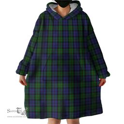 Scottish Dundas Clan Tartan Snuggie Hoodie Plaid Wearable Blanket Hoodie