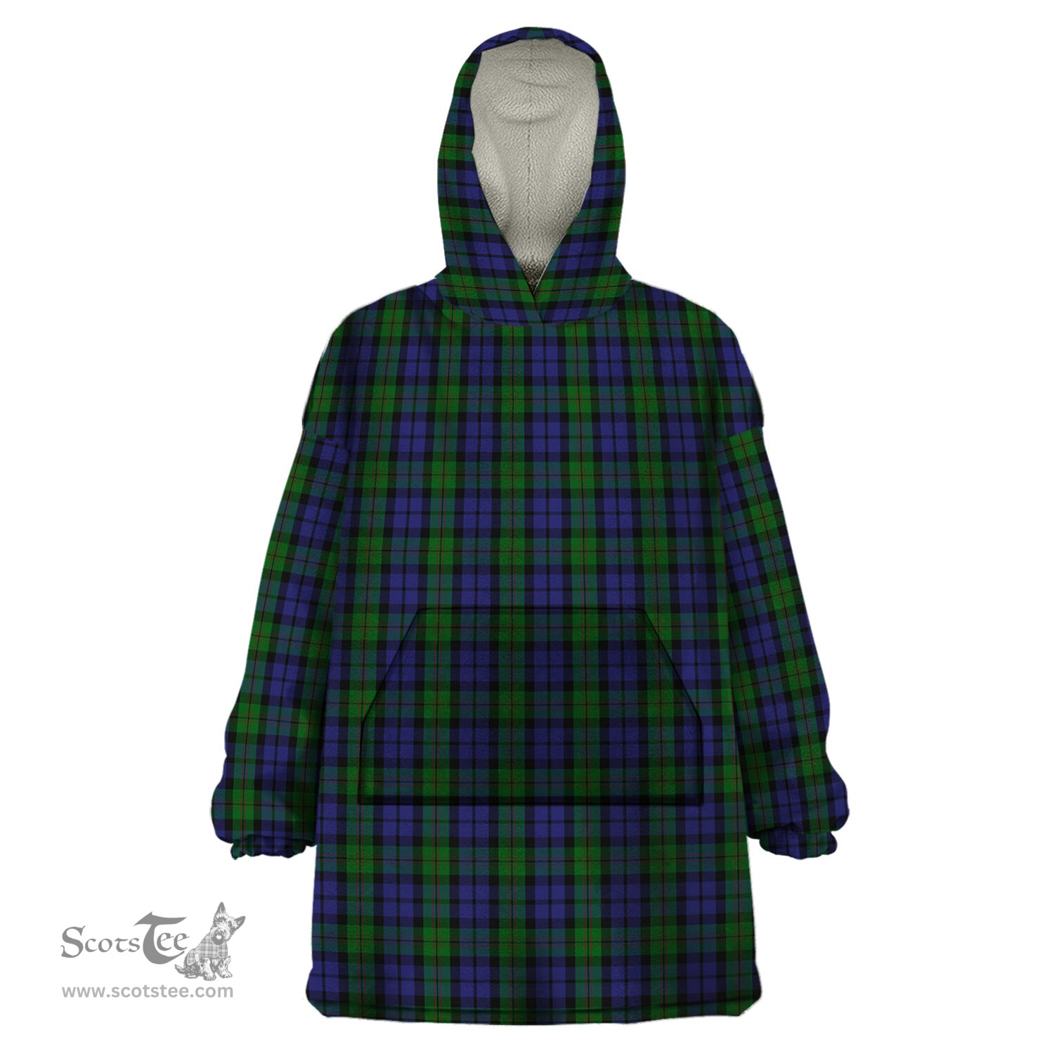 Scottish Dundas Clan Tartan Snuggie Hoodie Plaid Wearable Blanket Hoodie