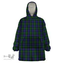 Scottish Dundas Clan Tartan Snuggie Hoodie Plaid Wearable Blanket Hoodie