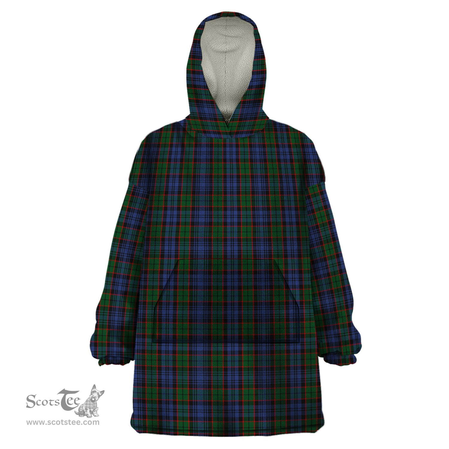 Scottish Fletcher Clan Tartan Snuggie Hoodie Plaid Wearable Blanket Hoodie