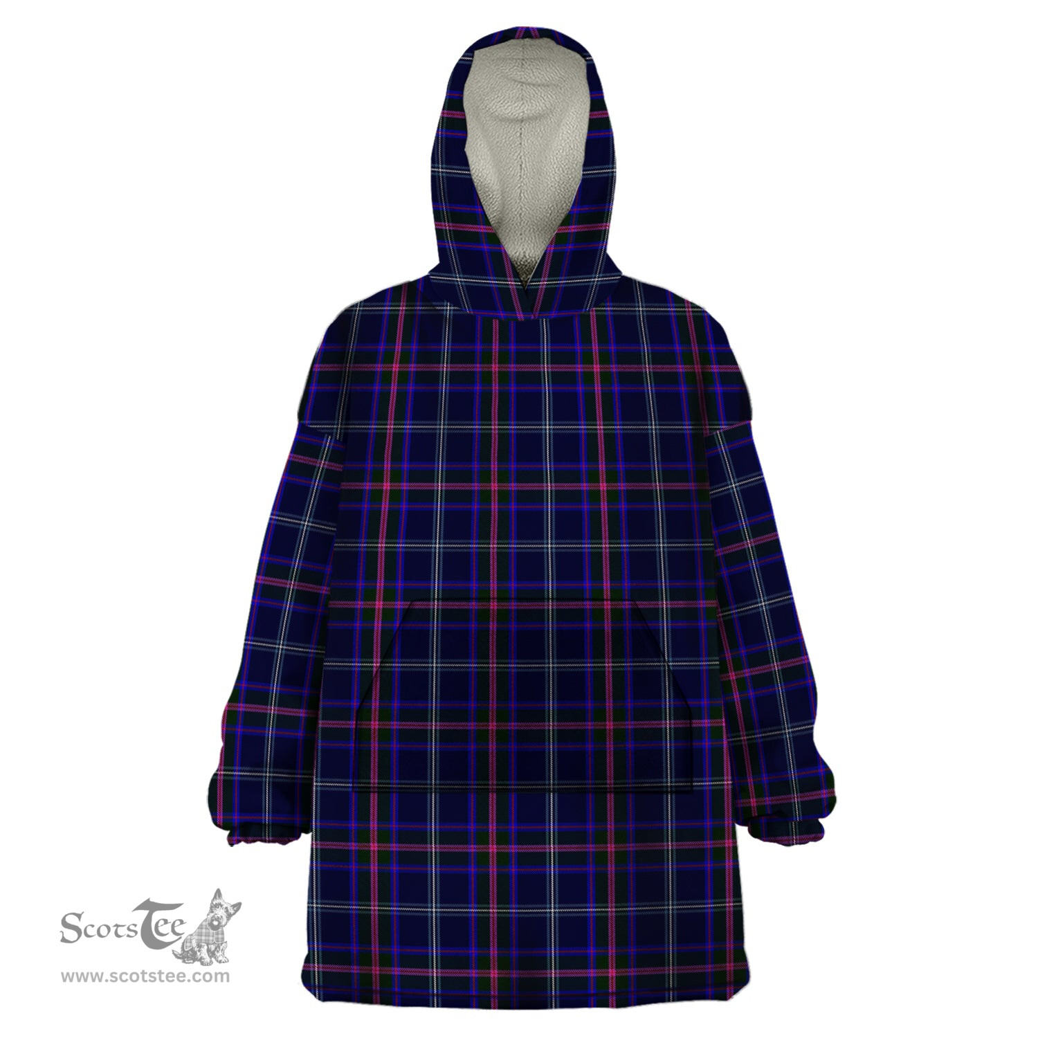 Scottish Fitzgerald Hunting Clan Tartan Snuggie Hoodie Plaid Wearable Blanket Hoodie