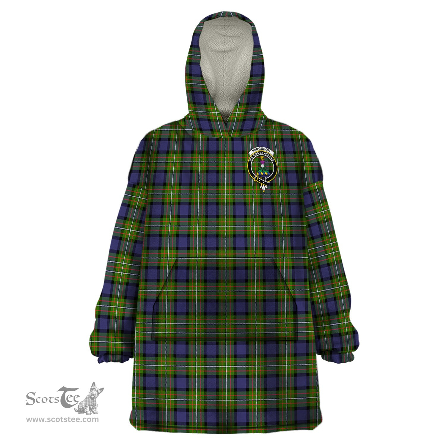 Scottish Ferguson Modern Clan Family Crest Tartan Snuggie Hoodie Plaid Wearable Blanket Hoodie