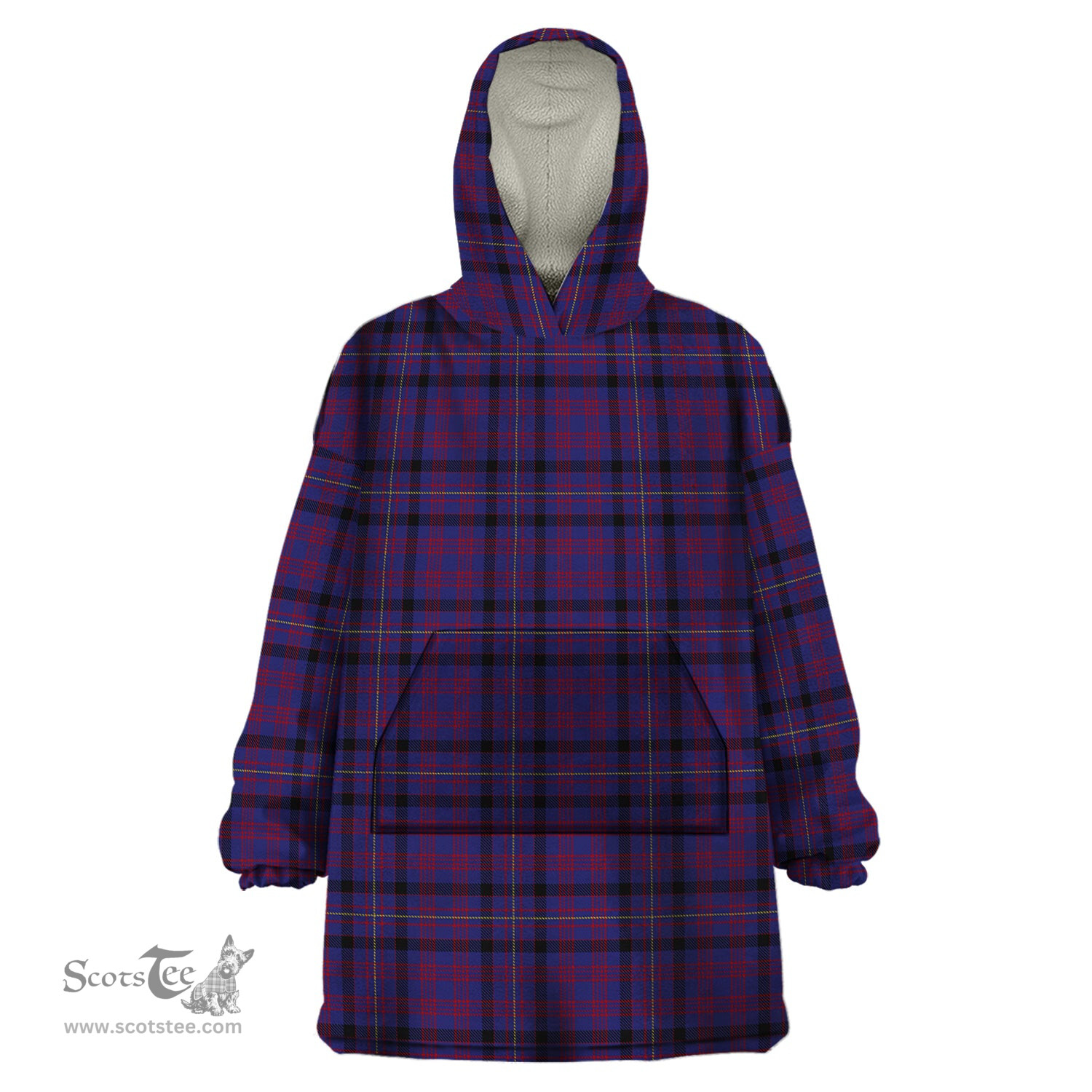 Scottish Dundonald Clan Tartan Snuggie Hoodie Plaid Wearable Blanket Hoodie