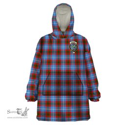 Scottish Crichton Clan Family Crest Tartan Snuggie Hoodie Plaid Wearable Blanket Hoodie