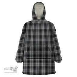 Scottish Douglas Grey Clan Tartan Snuggie Hoodie Plaid Wearable Blanket Hoodie