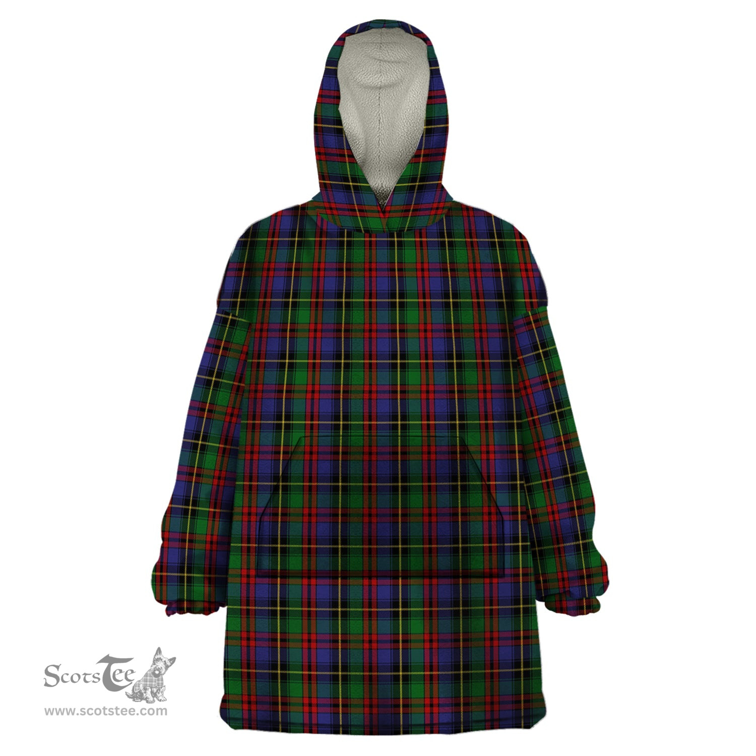 Scottish Deas Clan Tartan Snuggie Hoodie Plaid Wearable Blanket Hoodie