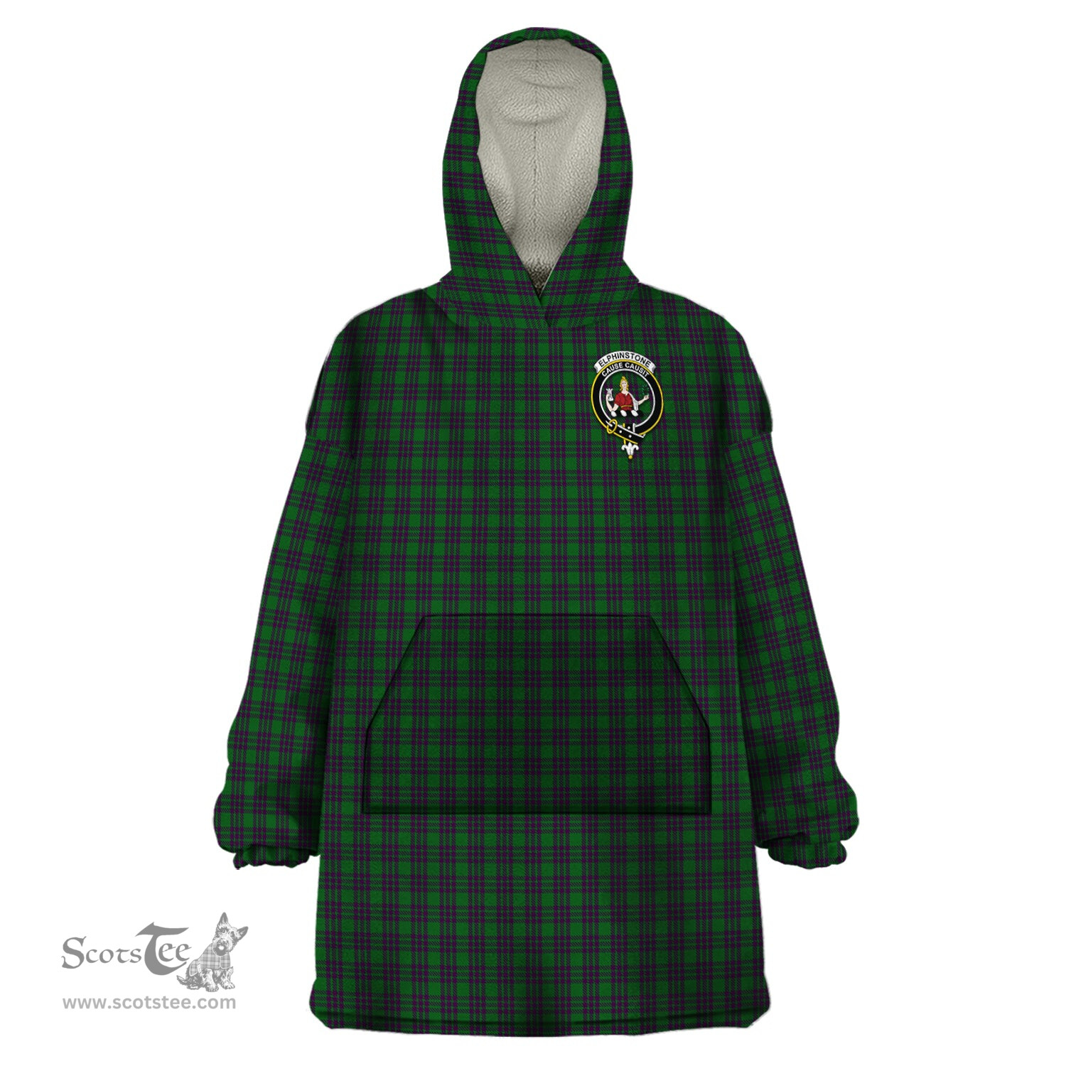 Scottish Elphinstone Clan Family Crest Tartan Snuggie Hoodie Plaid Wearable Blanket Hoodie