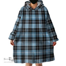 Scottish Clark Ancient Clan Tartan Snuggie Hoodie Plaid Wearable Blanket Hoodie